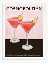 Pink Cosmopolitan Duo Art Print - White