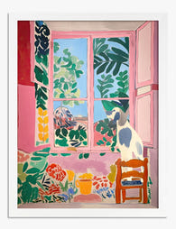 Matisse Window & Pup Art Print - White