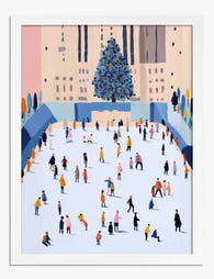 Rockefeller Rink Magic Art Print - White