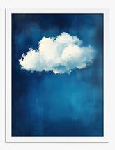 Blue Skies, Quiet Cloud Art Print White