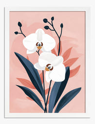 Blush Orchid Elegance Art Print - White