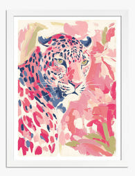Blush Wildcat Muse Art Print White