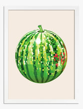 Disco Melon Delight Art Print - White
