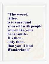 Wonderland Wisdom Art Print - White