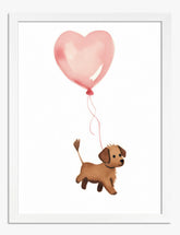 Heartfelt Puppy Adventure Art Print - White