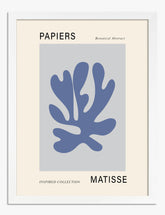 Matisse Botanical Blue Art Print - White