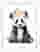 Floral Crowned Panda Art Print - White