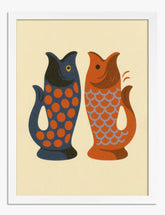 Playful Fish Jugs Art Print White