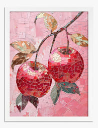 Mosaic Red Apples Art Print - White
