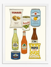Gourmet Snack Collection Art Print - White