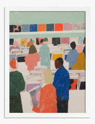 Vinyl Vibes Gathering Art Print White