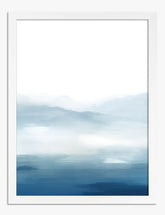 Serene Blue Hues Art Print White