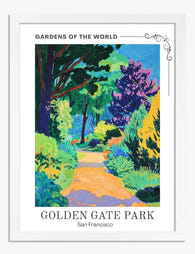 Golden Gate Garden Path Art Print - White