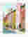 Pastel City Rowhouses Art Print - White