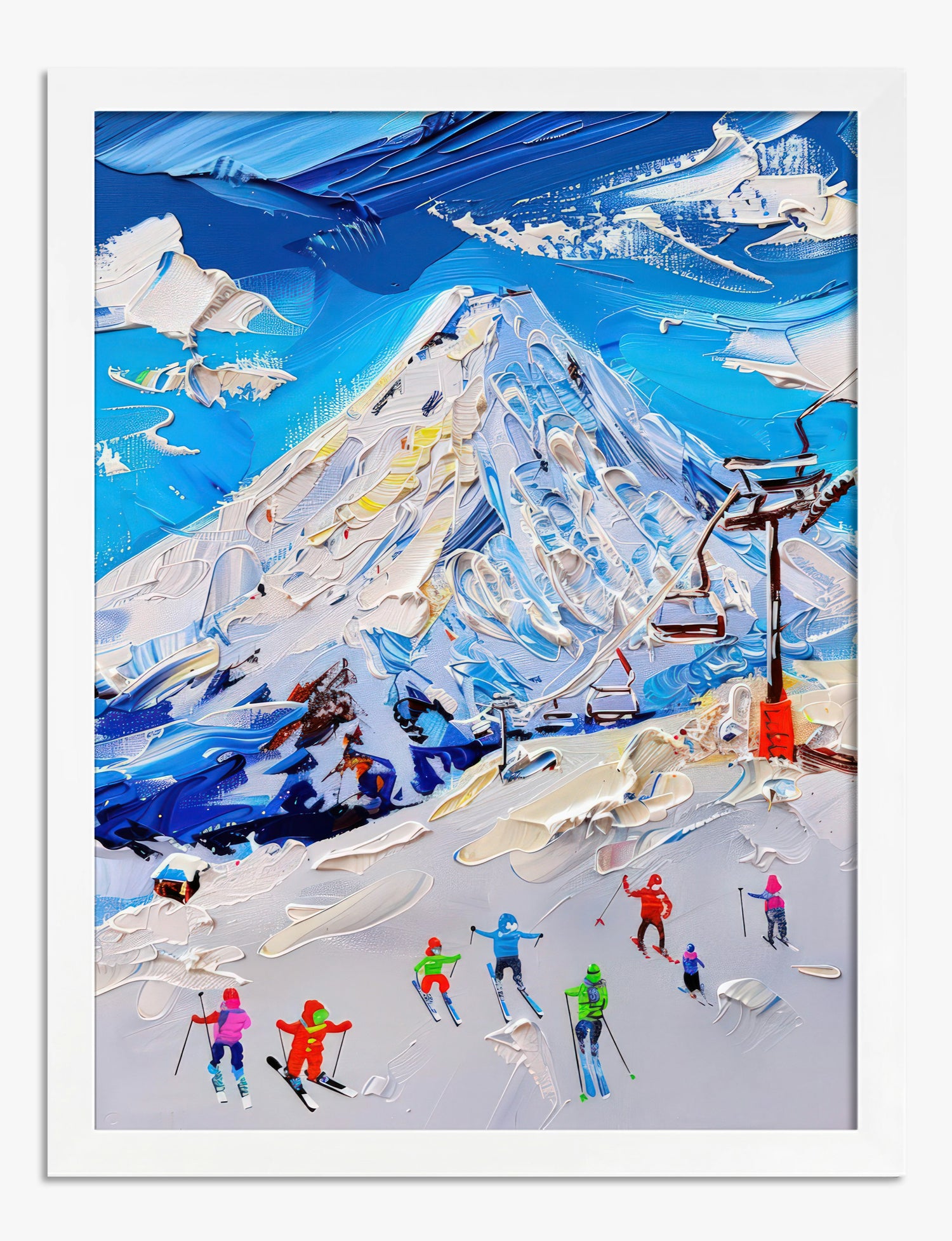 Winter Wonderland Ski Adventure Art Print - White