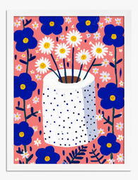Bathroom Bloom Pop Art Print - White