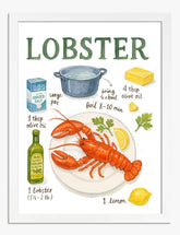 Culinary Lobster Delight Art Print - White