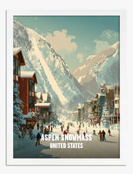 Aspen Snowmass Winter Escape Art Print White