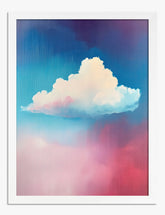 Soft Horizon Cloudscape Art Print - White