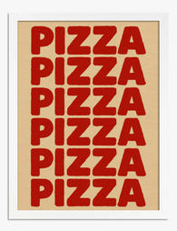 Bold Pizza Typography Art Print - White