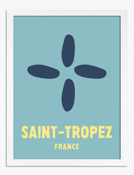 Saint-Tropez Modern Poster Art Print - White