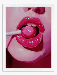 Candy Crush Lips Art Print White
