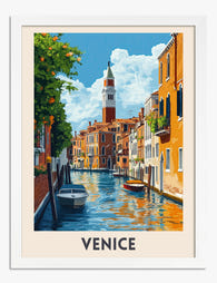 Venice Canal Charm Art Print White