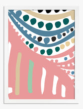 Boho Dots & Waves Art Print - White