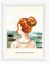 She Believed—Ginger Muse Art Print - White