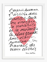 Matisse Love Quote Art Print - White