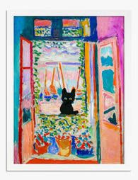 Matisse Open Window Cat Art Print White