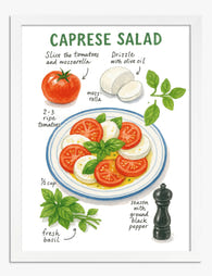 Fresh Caprese Delight Art Print - White