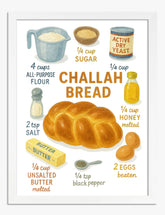 Cozy Challah Recipe Art Print White