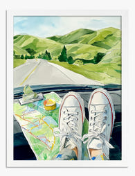 Scenic Roadtrip Vibes Art Print - White