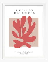 Matisse Red Cut-Outs Art Print - White