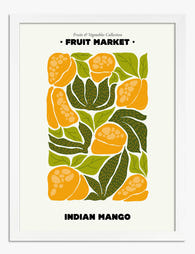 Indian Mango Maximalist Art Print - White