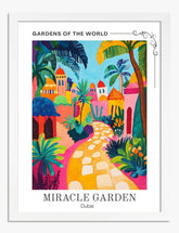 Vibrant Dubai Oasis Art Print - White