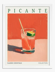 Picante Cocktail Vibes Art Print - White
