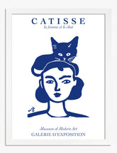Catisse Blue Line Art Art Print White