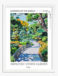 Shinjuku Garden Path Art Print - White