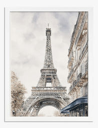 Parisian Elegance Art Print White
