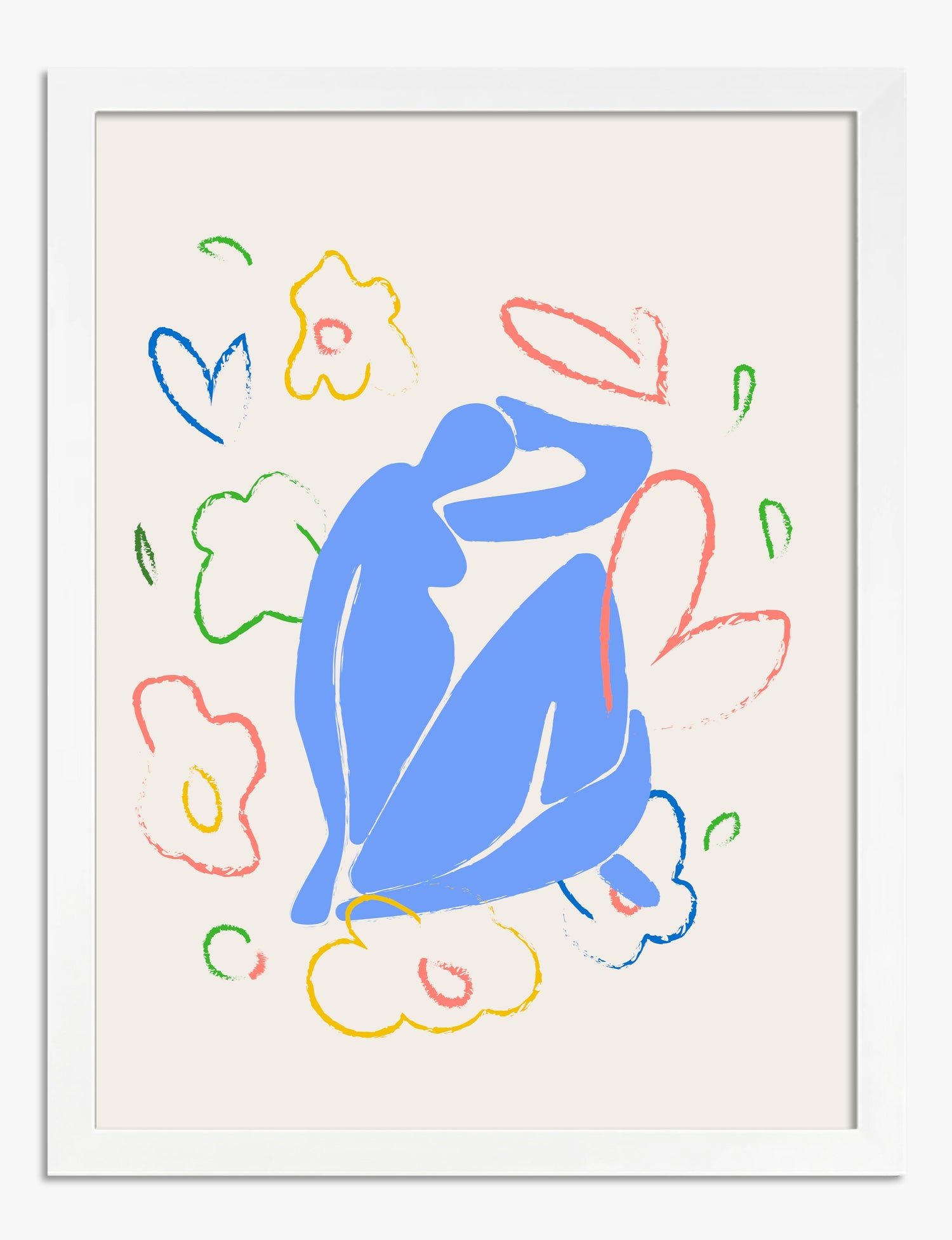 Matisse-Inspired Serenity Art Print - White