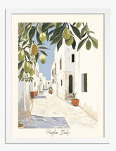 Serene Puglia Street Art Print - White