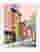 Pastel City Street Scene Art Print White