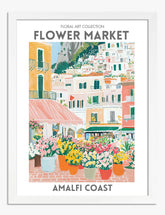 Amalfi Coast Blooms Art Print - White