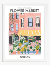 Queens Flower Market Vibes Art Print - White