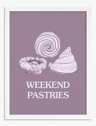 Lilac Pastry Trio Art Print - White