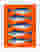 Playful Sardines on Orange Art Print - White