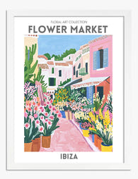 Ibiza Floral Escape Art Print - White