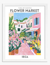 Ibiza Floral Escape Art Print - White